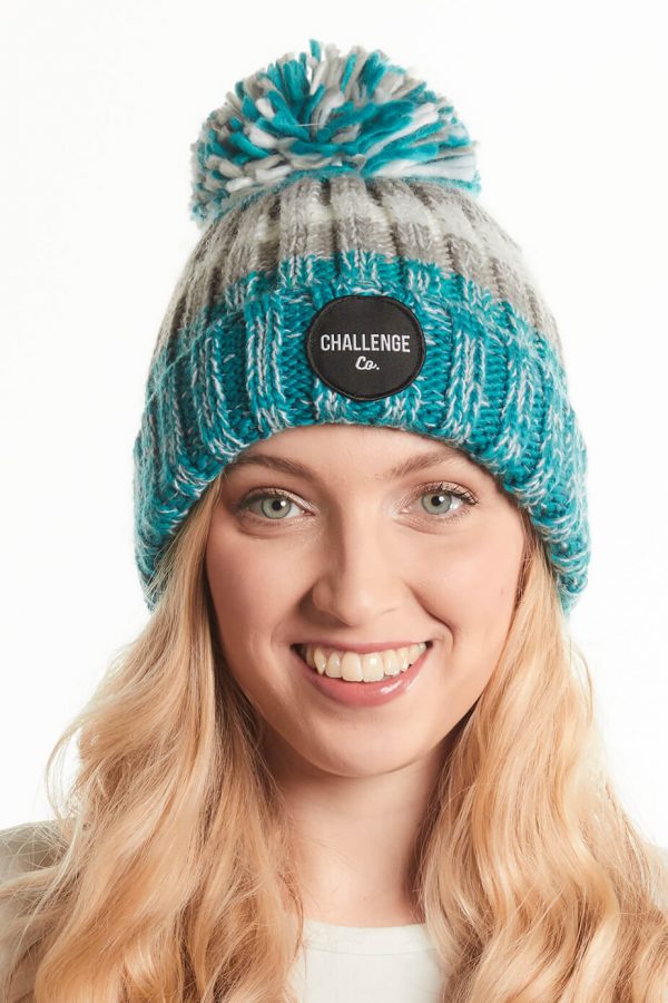 model wearing challenge co hat